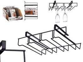 Kinvara Soporte Negro Metal Copas 35 x 7 x 25.5 cm (Set de 6)