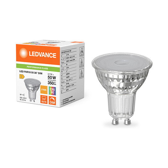 OSRAM LED PAR16 50 36° DIM P 3.7W 927 GU10 Bombilla Reflector Regulable Blanco Cálido