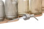 DKD Home Decor Set de Baño de 3 Piezas de Cristal y Bambú Surtido