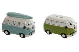Hucha Kids DKD Home Decor Azul Verde 10 x 11 x 16 cm (4 Unidades)