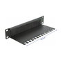 DeLOCK Regleta de cepillos de 10 pulg. con placa de soporte de cables 1U negro