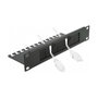 DeLOCK Regleta de cepillos de 10 pulg. con placa de soporte de cables 1U negro