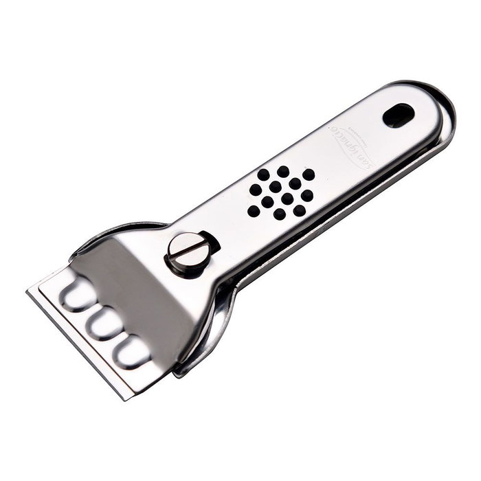 San Ignacio Rascador para vitrocerámica de acero inoxidable con 3 cuchillas, 13.4 x 4.5 cm