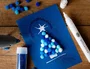 Liderpapel Pompones de colores tonalidades azules 1,5 cm con 80 unidades