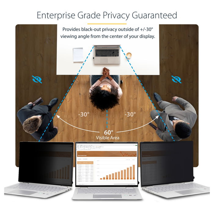 StarTech Filtro de Privacidad para Portátil 13.5 Pulgadas 3:2 Táctil Anti Luz Azul Antirreflejo
