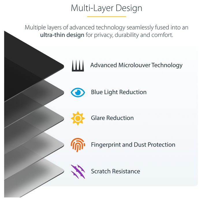 StarTech Filtro de Privacidad para Portátil 13.5 Pulgadas 3:2 Táctil Anti Luz Azul Antirreflejo
