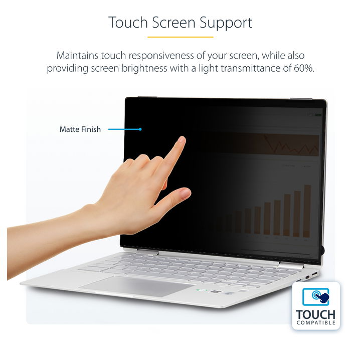 StarTech Filtro de Privacidad para Portátil 13.5 Pulgadas 3:2 Táctil Anti Luz Azul Antirreflejo