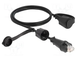 DeLOCK Cable de red Cat6 STP RJ45 a RJ45 1 m Negro IP68