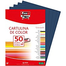 FIXO Paquete de 50 cartulinas A4 180g azul marino