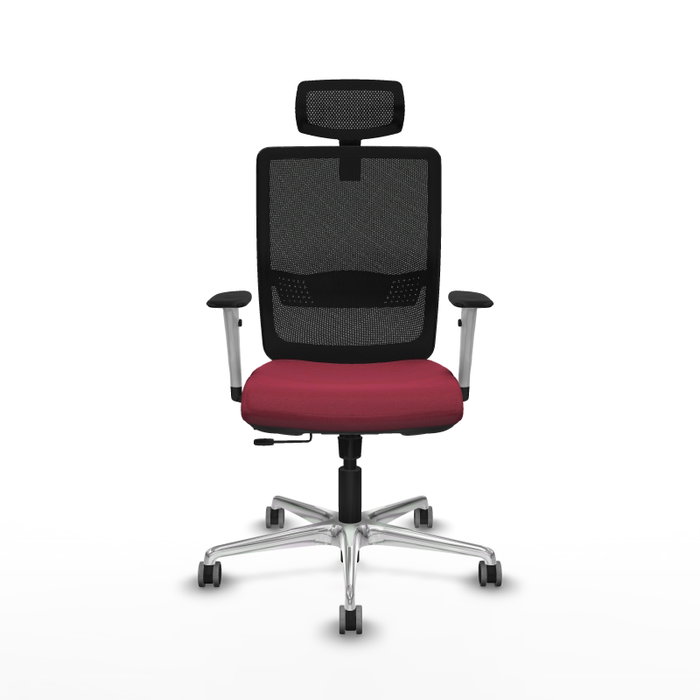 PIQUERAS Y CRESPO Silla de oficina Haches con mecanismo Sincro/Traslack Granate y Negro PIQUERAS Y CRESPO Silla de oficina Haches con mecanismo Sincro/Traslack Granate y Negro