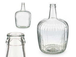Giftdecor Garrafa Rayada 8L Transparente Vidrio 22x37x22 cm