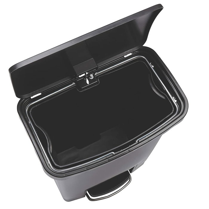 Cubo para la Basura Rubbermaid TAPA BASCULANTE Blanco Negro Plástico 25 L