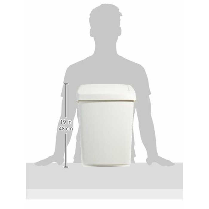 Cubo para la Basura Rubbermaid TAPA BASCULANTE Blanco Negro Plástico 25 L