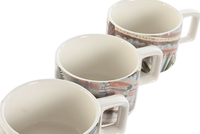DKD Home Decor Calima 2023 Taza Boho Terracota Beige Dolomita Bambú Metal 27 cm Set 4 piezas 260 ml DKD Home Decor Calima 2023 Taza Boho Terracota Beige Dolomita Bambú Metal 27 cm Set 4 piezas 260 ml