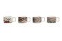 DKD Home Decor Calima 2023 Taza Boho Terracota Beige Dolomita Bambú Metal 27 cm Set 4 piezas 260 ml