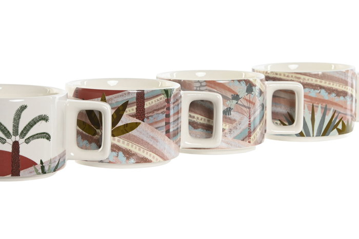 DKD Home Decor Calima 2023 Taza Boho Terracota Beige Dolomita Bambú Metal 27 cm Set 4 piezas 260 ml DKD Home Decor Calima 2023 Taza Boho Terracota Beige Dolomita Bambú Metal 27 cm Set 4 piezas 260 ml