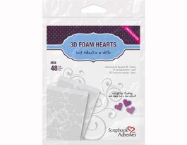 Scrapbook Adhesives by 3L Adhesivo espuma 3D corazones blanco 48u.