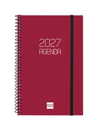 Finocam Agenda Anual 2027 Espiral Basic Opaque Bordeus