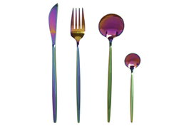 DKD Home Decor Cubertería Set 16 Inox Iridiscente Modern Mision