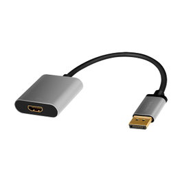 LogiLink Adaptador DisplayPort a HDMI 4K/60 Hz Aluminio Negro/Gris 0.15m