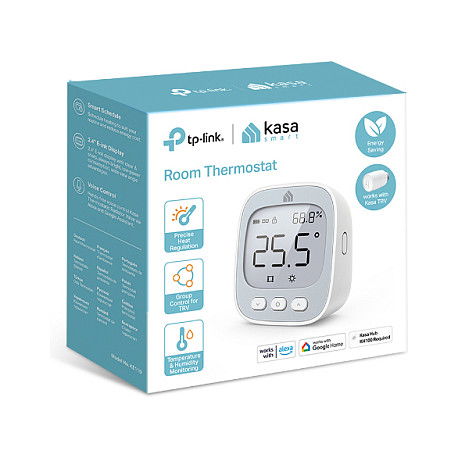 TP-Link KE110 Kasa Smart Termostato Digital de Habitación, WiFi, Funciona con Alexa y Google Assistant, Pantalla E Ink, Blanco