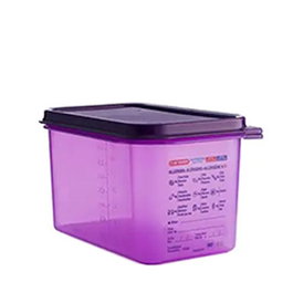 Araven - Cubeta GN 1/4 Hermética Antialérgena de 4.3 Litros, Polipropileno, Dimensiones: 256x162x150 mm