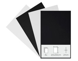 Innspiro Set de 4 láminas de goma EVA blanco y negro 20x30cm x 2mm