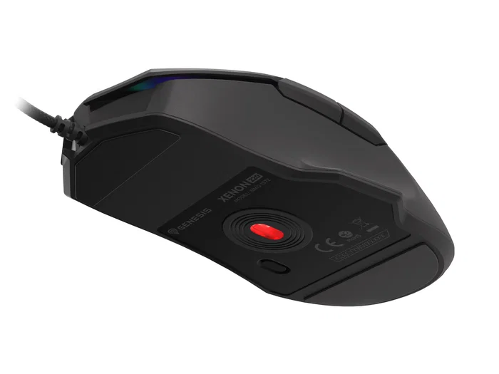 Natec Genesis Xenon 220 G2 Ratón Gaming Óptico USB 12800 DPI RGB Silencioso 7 Botones Programables Ambidiestro Software Negro