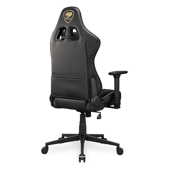 Cougar Silla Gaming Armor One V2 Gold F, Respaldo Ajustable 90-155°, Reposabrazos 4D, Acolchado Tela/PVC Negro y Oro, Peso Máx. 120 kg