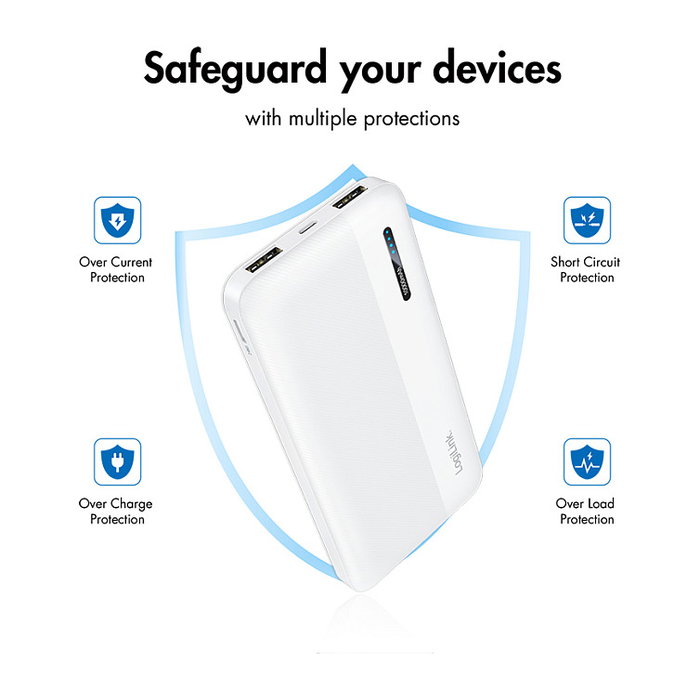LogiLink Mobile Power Bank 10.000 mAh, USB-C, blanco