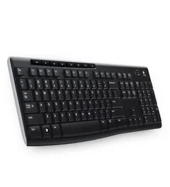 Logitech K270 - Teclado inalámbrico RF 2.4 GHz con receptor Unifying, diseño completo 100%, idioma Checo QWERTZ, color Negro, teclas multimedia y resistente a derrames