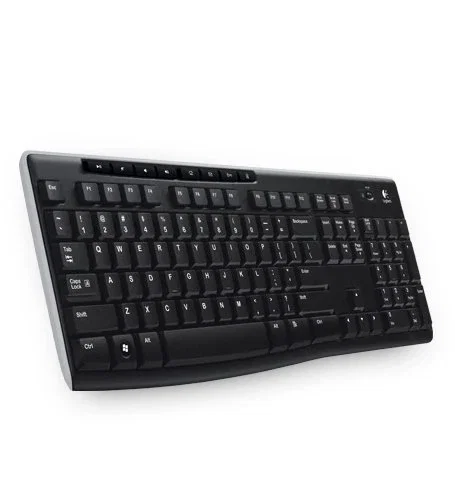 Logitech K270 - Teclado inalámbrico RF 2.4 GHz con receptor Unifying, diseño completo 100%, idioma Checo QWERTZ, color Negro, teclas multimedia y resistente a derrames