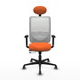PIQUERAS Y CRESPO Silla de oficina Zulema Naranja y Blanco