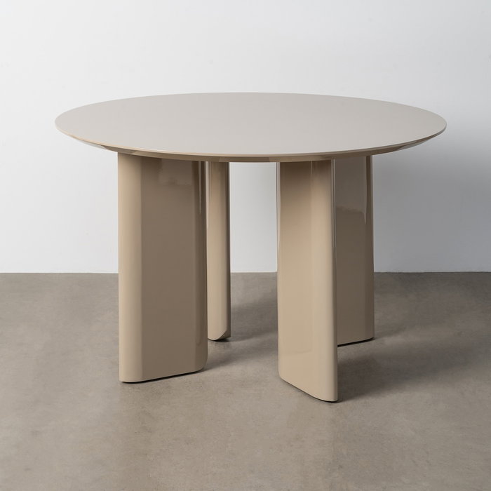Mesa Comedor Alto Brillo Taupe Dm 120 X 120 X 75 cm Mesa Comedor Alto Brillo Taupe Dm 120 X 120 X 75 cm