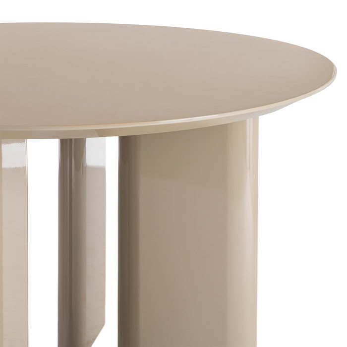 Mesa Comedor Alto Brillo Taupe Dm 120 X 120 X 75 cm Mesa Comedor Alto Brillo Taupe Dm 120 X 120 X 75 cm
