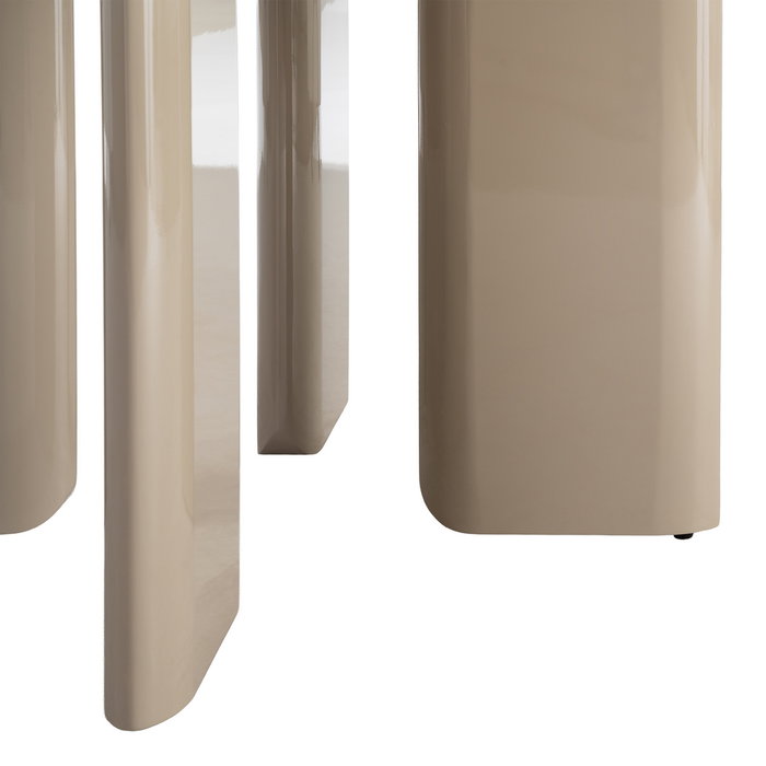 Mesa Comedor Alto Brillo Taupe Dm 120 X 120 X 75 cm Mesa Comedor Alto Brillo Taupe Dm 120 X 120 X 75 cm