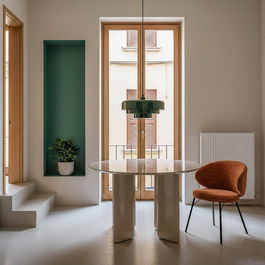 Mesa Comedor Alto Brillo Taupe Dm 120 X 120 X 75 cm