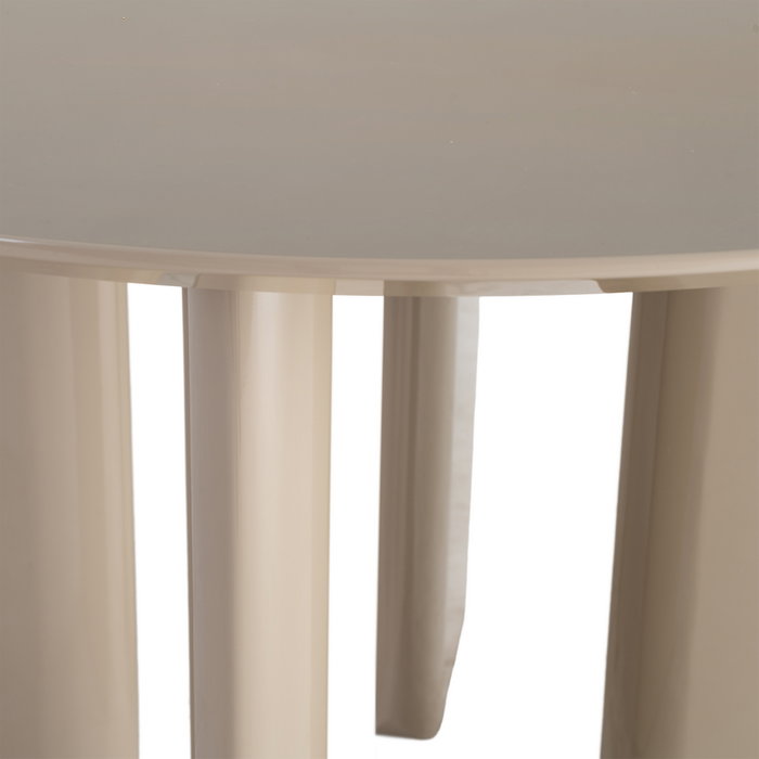 Mesa Comedor Alto Brillo Taupe Dm 120 X 120 X 75 cm Mesa Comedor Alto Brillo Taupe Dm 120 X 120 X 75 cm