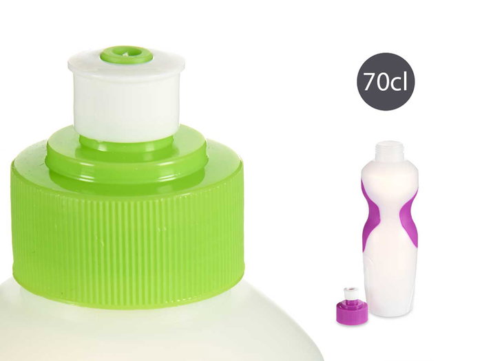 Leknes Botella de Plástico con Tapa, Plástico (Polietileno), 7 x 25.5 x 7 cm, 700 ml (Set de 48)