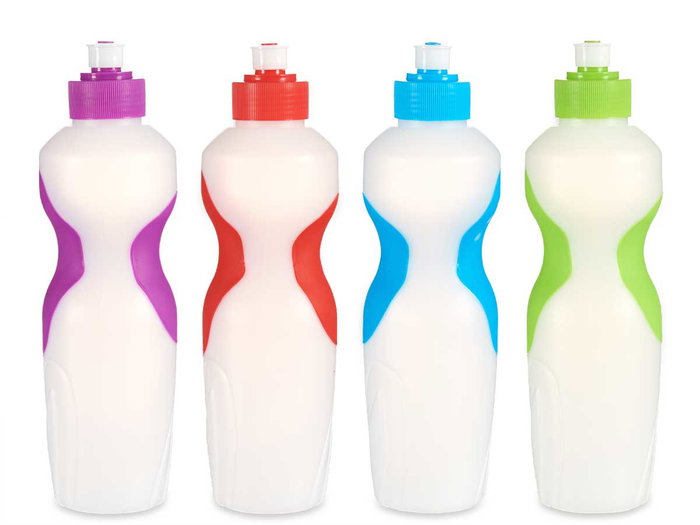 Leknes Botella de Plástico con Tapa, Plástico (Polietileno), 7 x 25.5 x 7 cm, 700 ml (Set de 48)