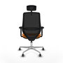 PIQUERAS Y CRESPO Silla de oficina Mardos con mecanismo Sincro/Traslack, Naranja y Negro
