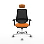 PIQUERAS Y CRESPO Silla de oficina Mardos con mecanismo Sincro/Traslack, Naranja y Negro