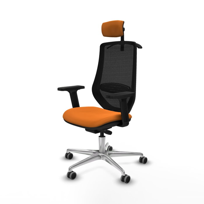 PIQUERAS Y CRESPO Silla de oficina Mardos con mecanismo Sincro/Traslack, Naranja y Negro