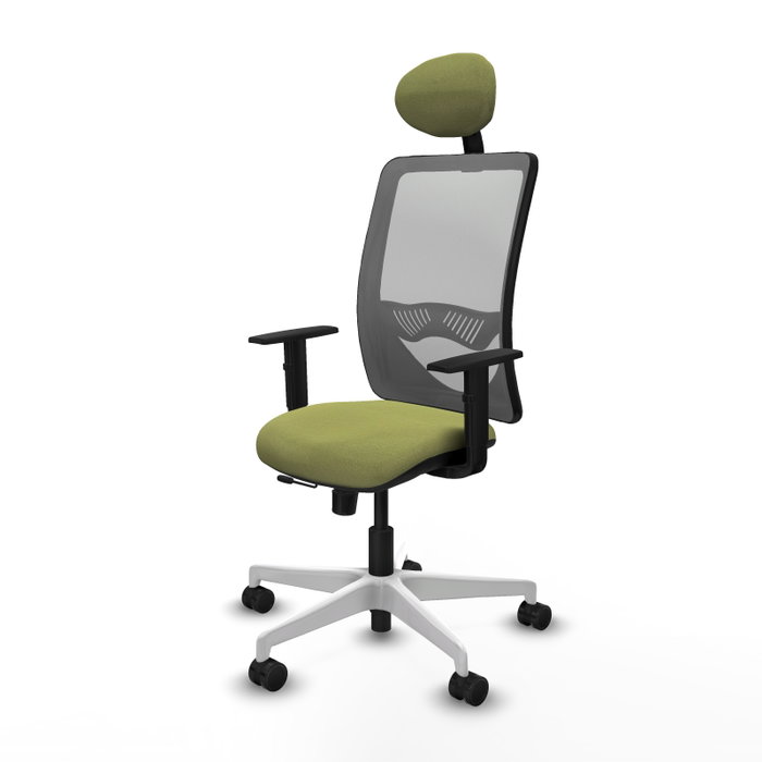 PIQUERAS Y CRESPO Silla de oficina Zulema con mecanismo Sincro/Traslack Verde oliva y Gris