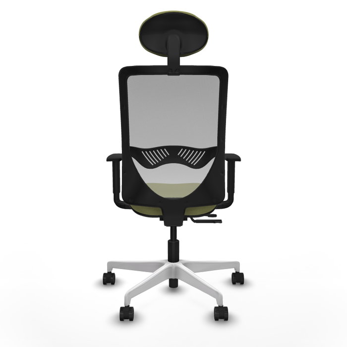PIQUERAS Y CRESPO Silla de oficina Zulema con mecanismo Sincro/Traslack Verde oliva y Gris