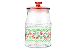 DKD Home Decor Bote de Cristal Impreso 2,6L Surtido de Colores