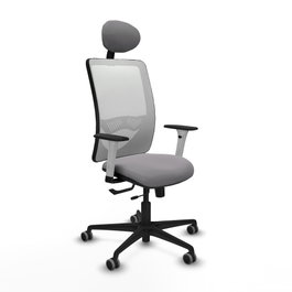 PIQUERAS Y CRESPO Silla de oficina Zulema Gris/Blanco con Mecanismo Sincro/Traslack