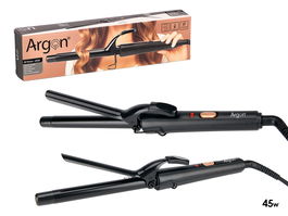 Argon Rizador Pelo 19 mm Negro Dorado Soft Touch Temperatura 190 °C (Set de 6)