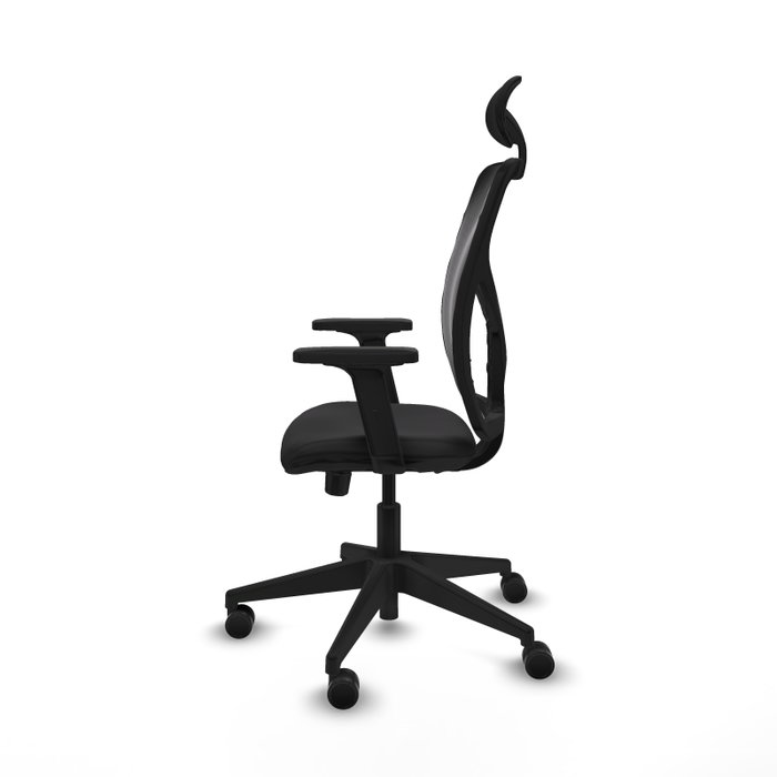 PIQUERAS Y CRESPO Silla de oficina Motilla con mecanismo Sincro/Traslack y Cabecero Fijo, Negro