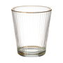 Home Deco Factory Vaso 350 Ml Cocktail con Ribete Dorado Transparente Textura Acanalada